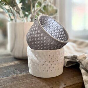 Set/2 Knobby Glass Votive Candle Holders